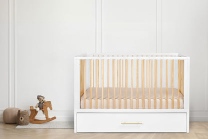 HushCrib 3-in-1 Convertible Crib With Trundle and Mattress Bundle