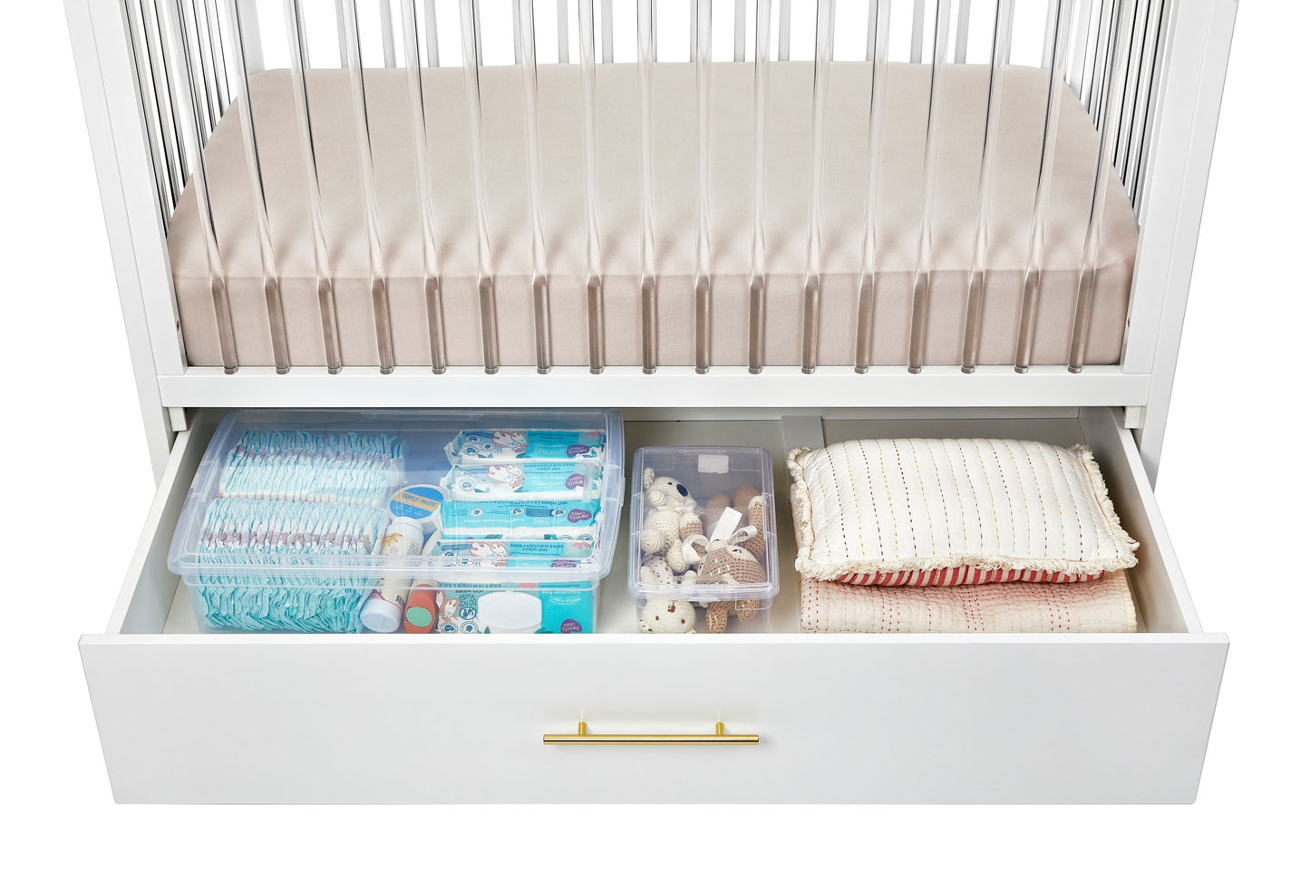 HushCrib Classic 4-in1 Convertible Crib With Trundle