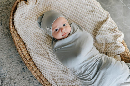 Ely's & Co. Modal Swaddle Blanket and Beanie Hat Gift Set