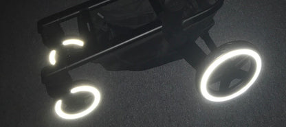 The Joolz Hub+ sold by Mega babies features integrated LED lights for nighttime.
