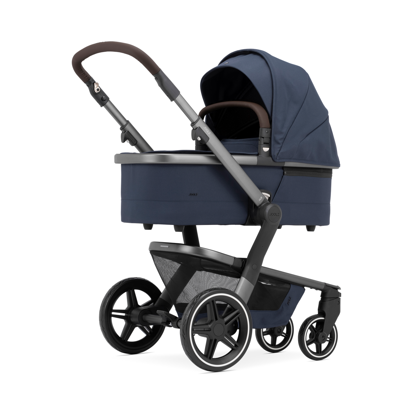 Attach the Joolz Hub+ bassinet, also sold by Mega babies, to use for your newborn.