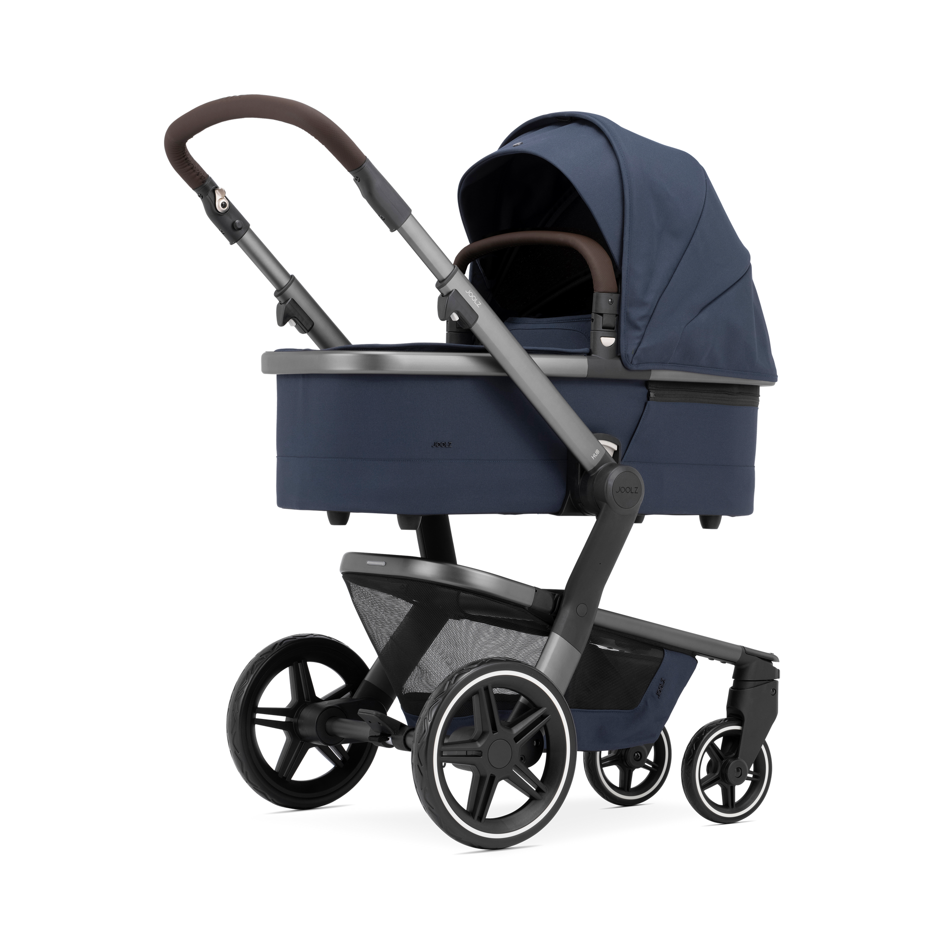 Attach the Joolz Hub+ bassinet, also sold by Mega babies, to use for your newborn.