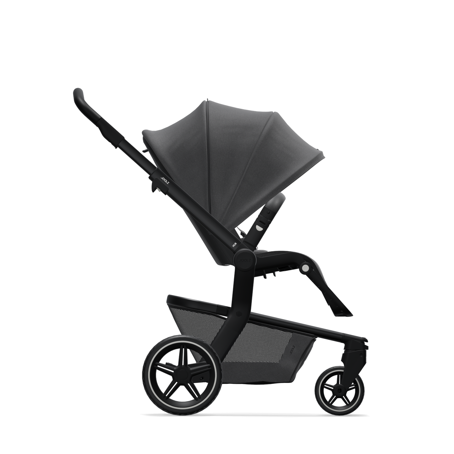 Mega babies' Joolz Hub+ features all-round suspension and puncture proof wheels.