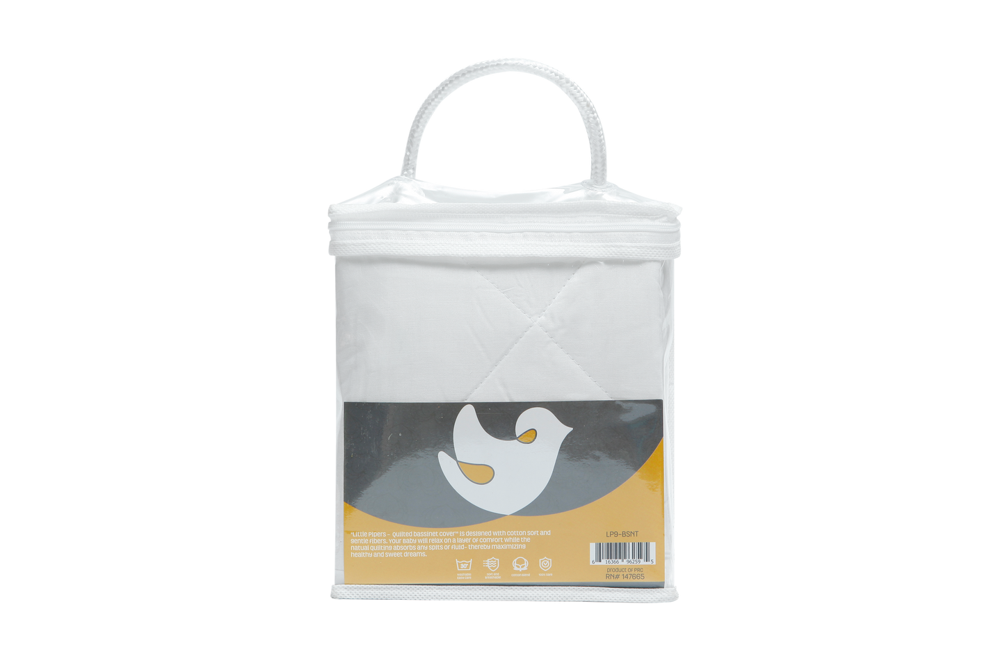 Little Pipers Waterproof Fitted Quilted Bassinet Cover