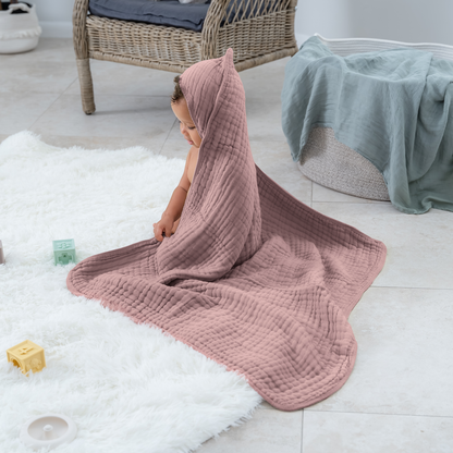 Comfy Cubs Muslin Cotton Hooded Baby Towel