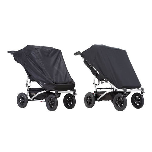 Mountain Buggy Duet Double Stroller Sun Cover Set (Black Out & Mesh Covers) - Mega Babies