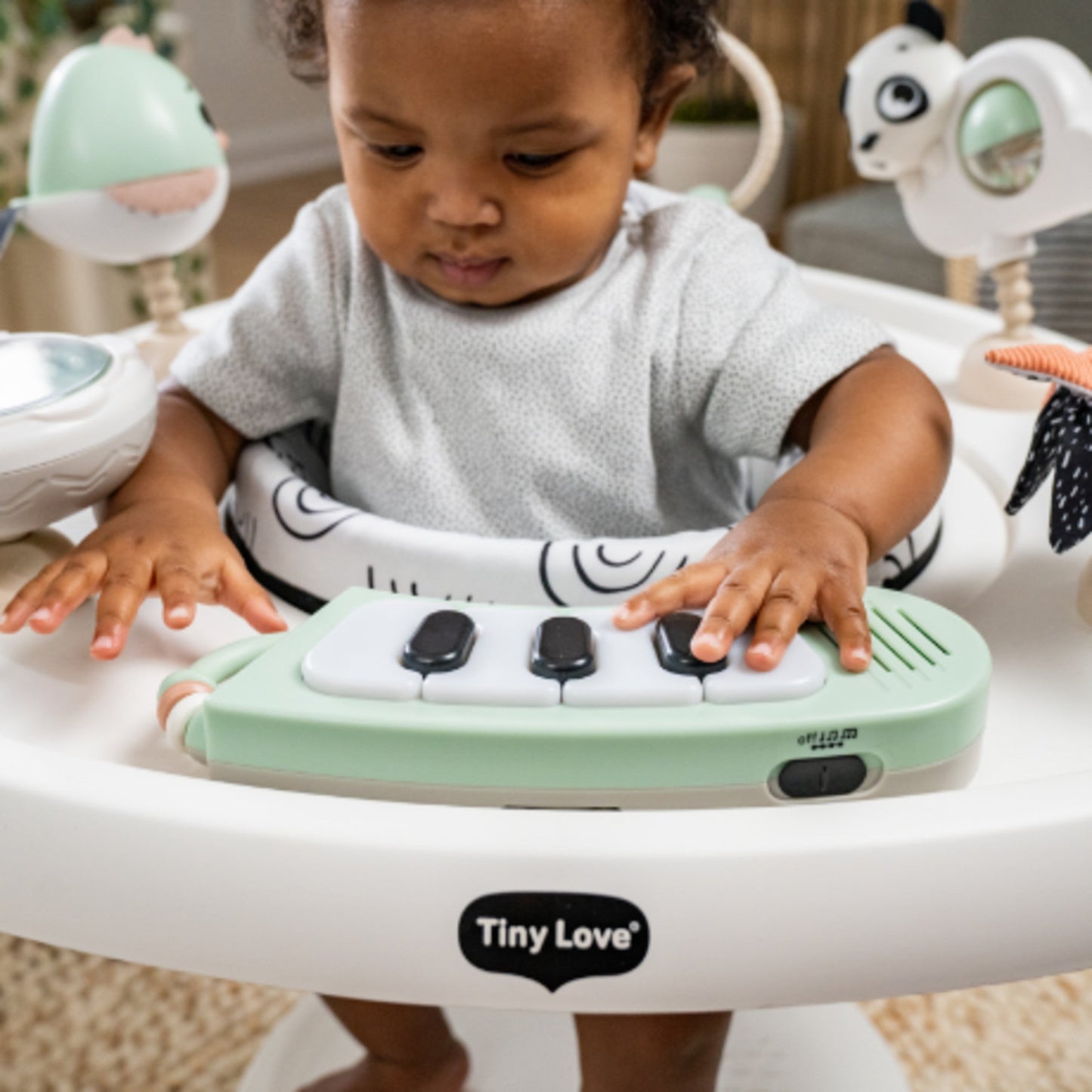 Tiny Love 5-in-1 Stationary Activity Center | Black & White Décor Collection