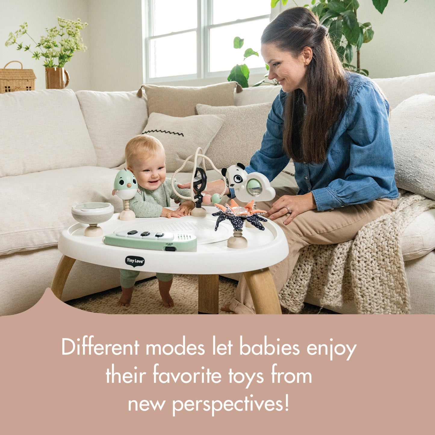 Tiny Love 5-in-1 Stationary Activity Center | Black & White Décor Collection