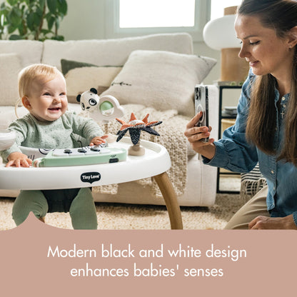 Tiny Love 5-in-1 Stationary Activity Center | Black & White Décor Collection
