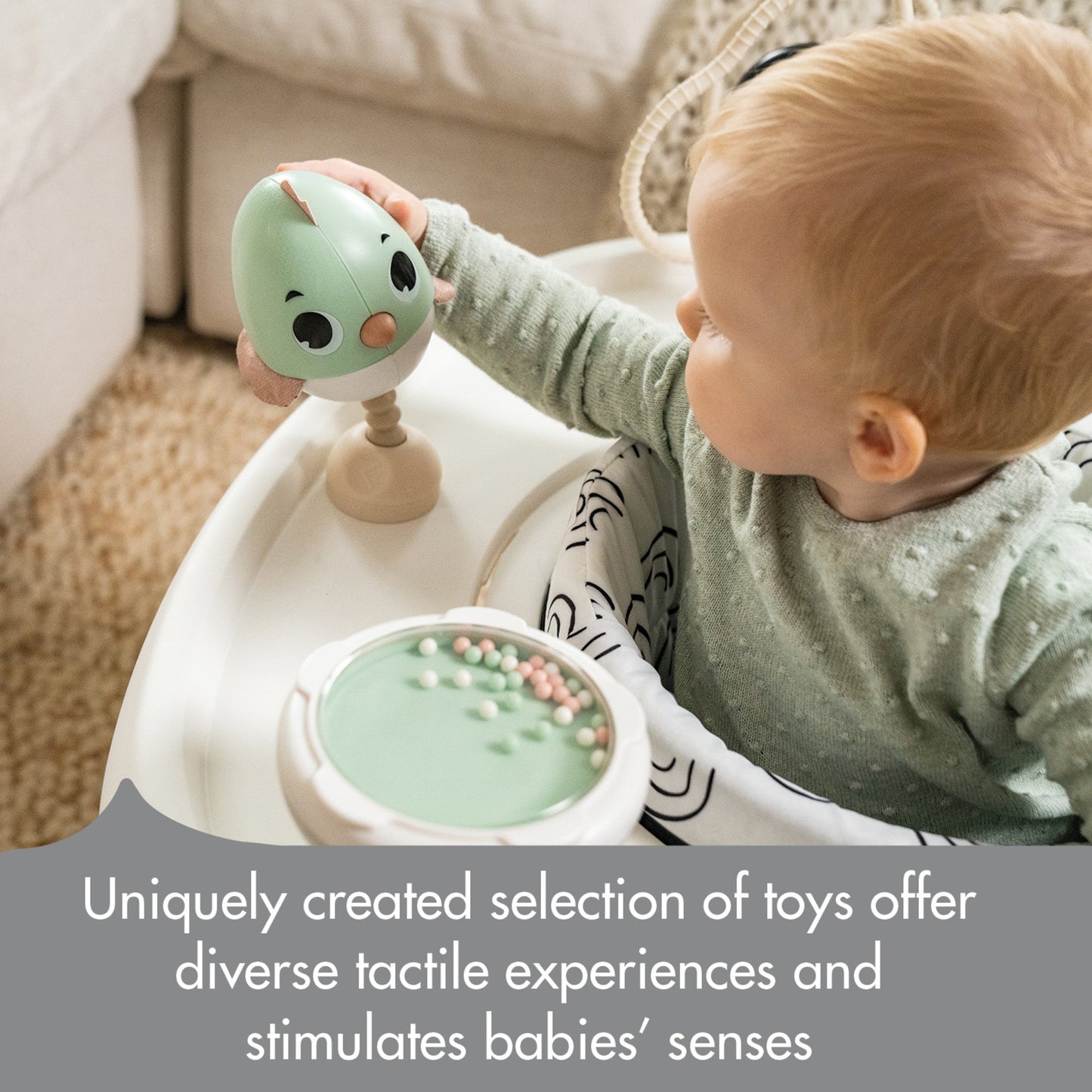 Tiny Love 5-in-1 Stationary Activity Center | Black & White Décor Collection
