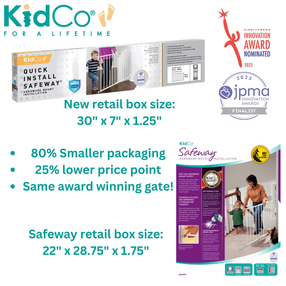 KidCo Quick Install Safeway Top of Stair Baby Safety Gate