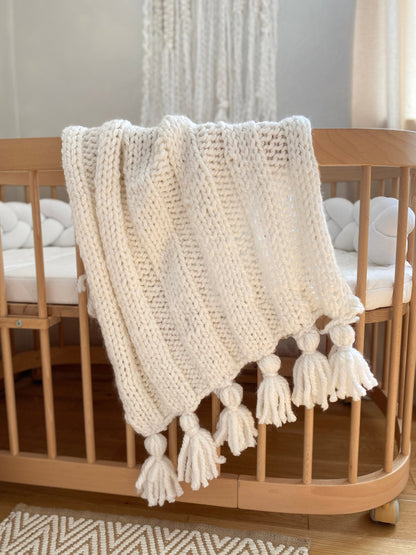 Anzy Home Boho Knitted Baby Blanket