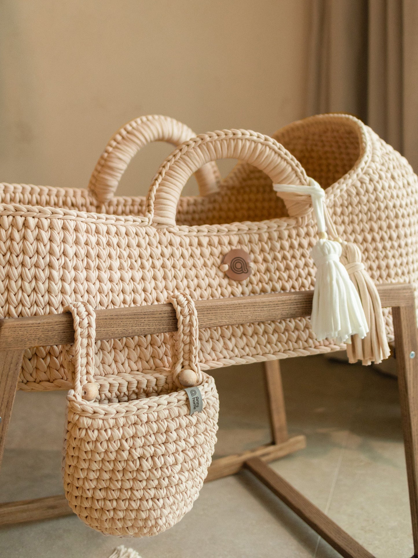 Anzy Home Hanging Basket Crib Pocket Organizer