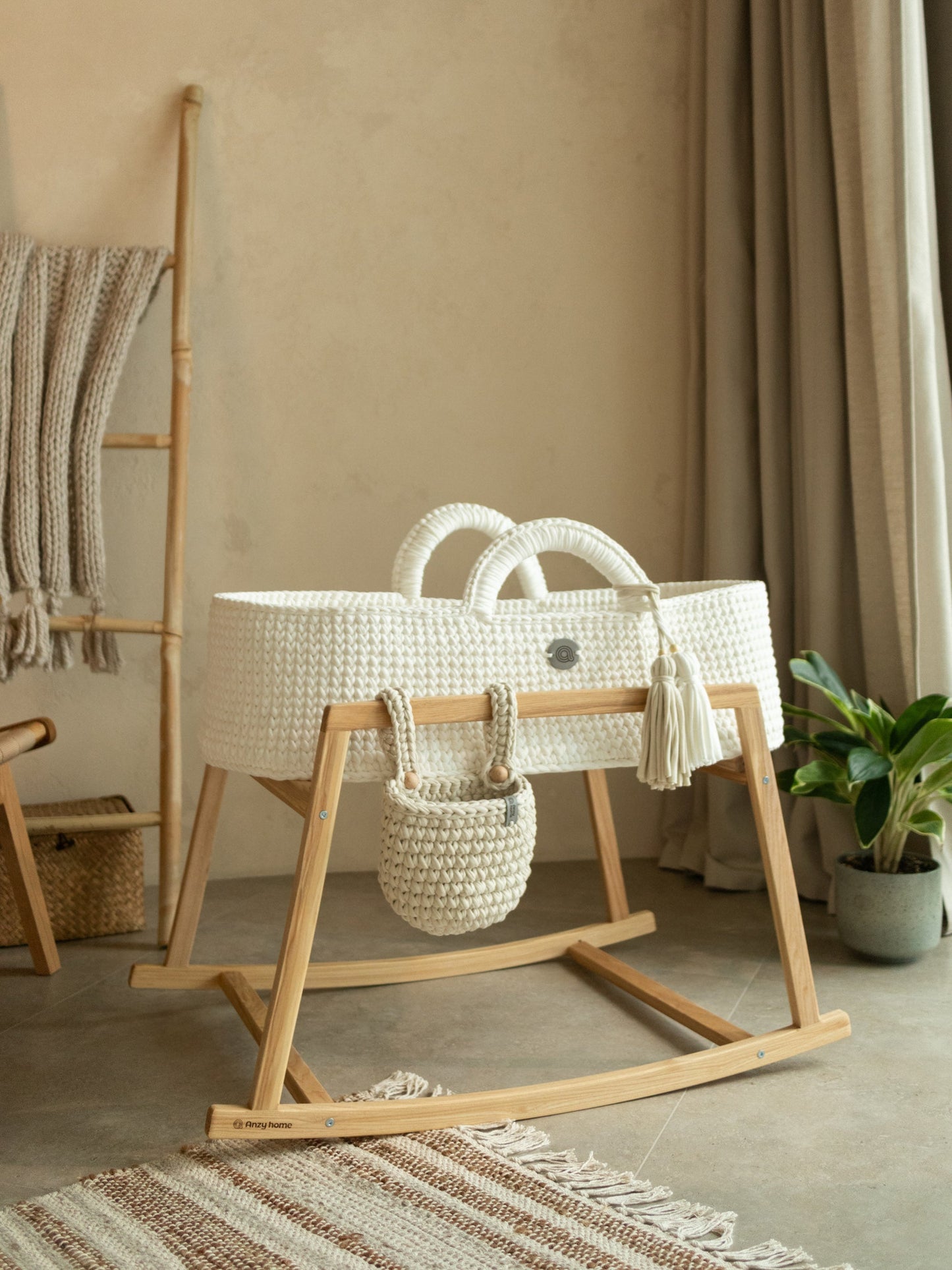 Anzy Home Hanging Basket Crib Pocket Organizer