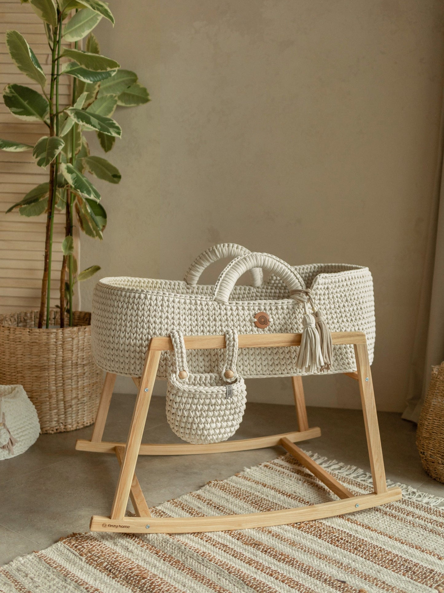 Anzy Home Hanging Basket Crib Pocket Organizer