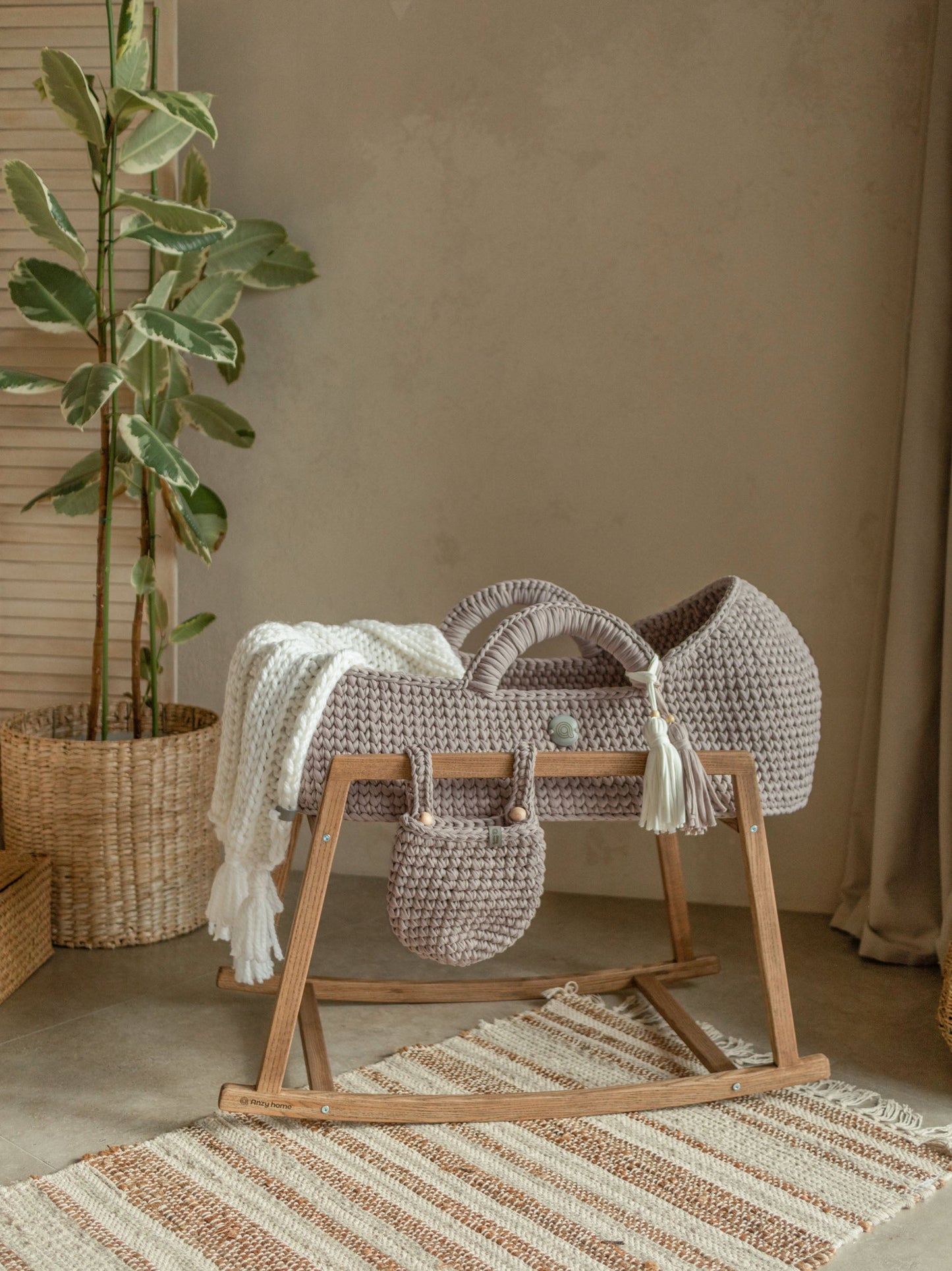 Anzy Home Hanging Basket Crib Pocket Organizer