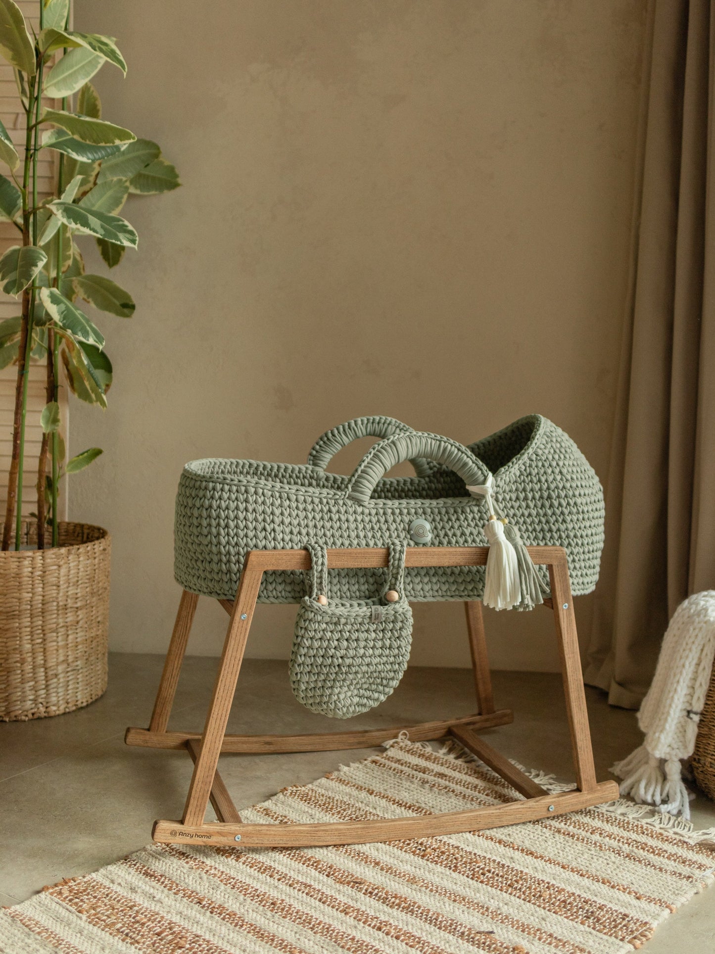 Anzy Home Hanging Basket Crib Pocket Organizer