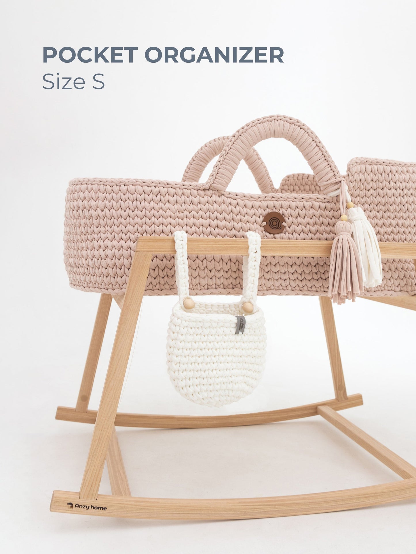 Anzy Home Hanging Basket Crib Pocket Organizer
