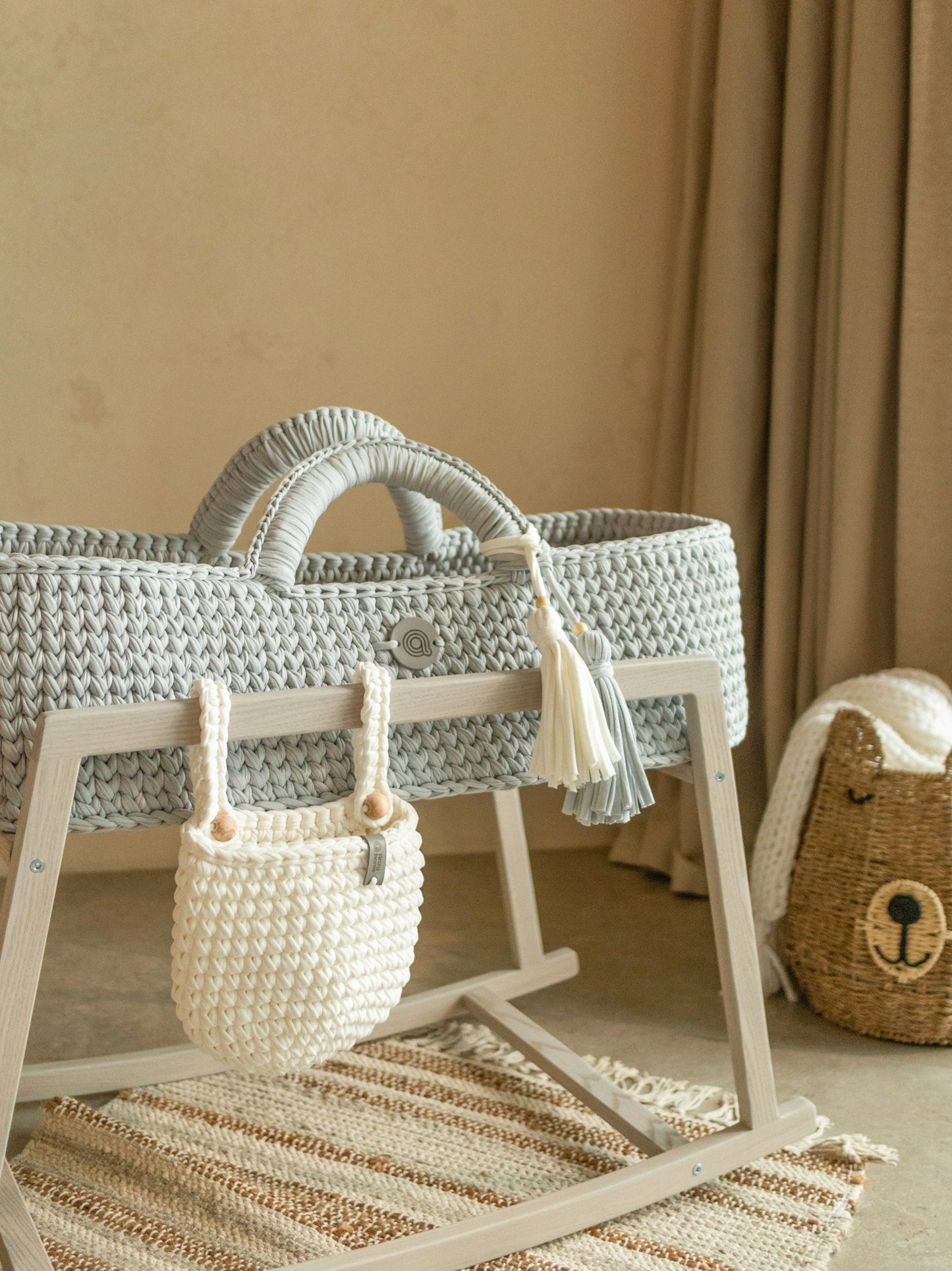 Anzy Home Hanging Basket Crib Pocket Organizer
