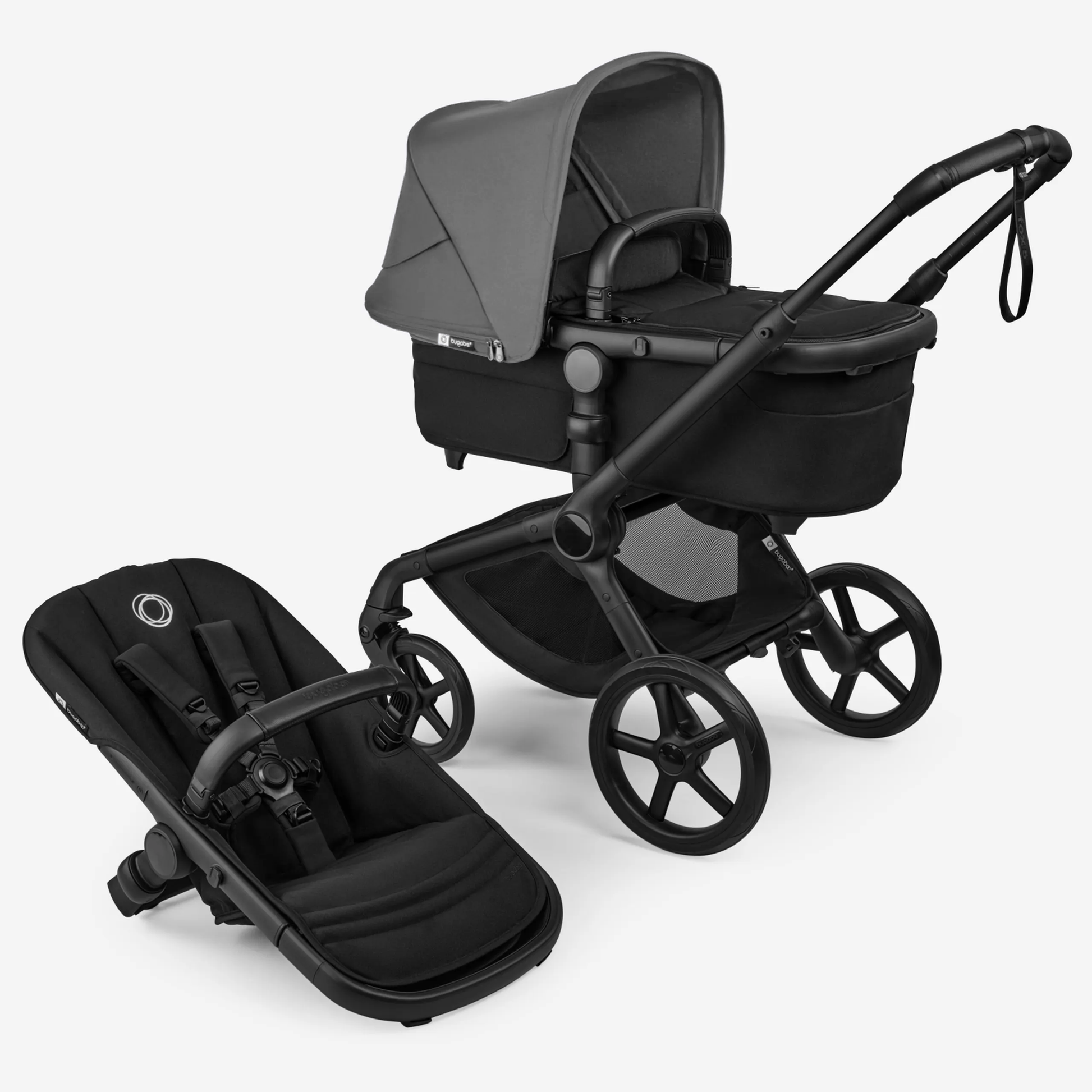 fox umbrella stroller Bugaboo Fox 5 Renew Stroller-Convertible 2 in 1 Seat With Carry Cot Mode-Height Adjustable Parent Handle Bar-Reversible & Flat Reclining Seat-One Hand