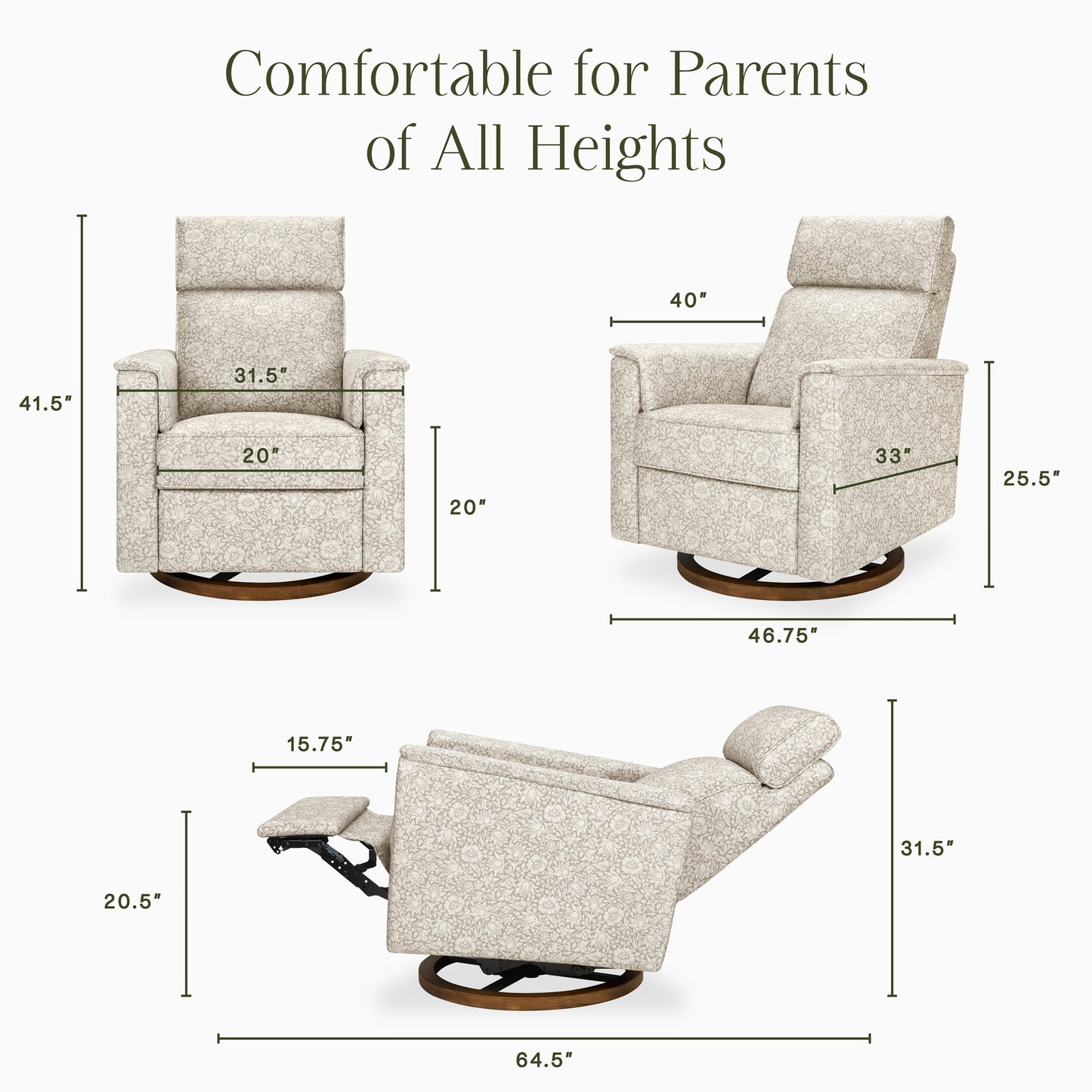 Morris & Co. x Namesake Willa Plus Power Glider Recliner w/ Power Headrest