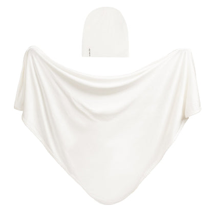 Ely's & Co. Modal Swaddle Blanket and Beanie Hat Gift Set