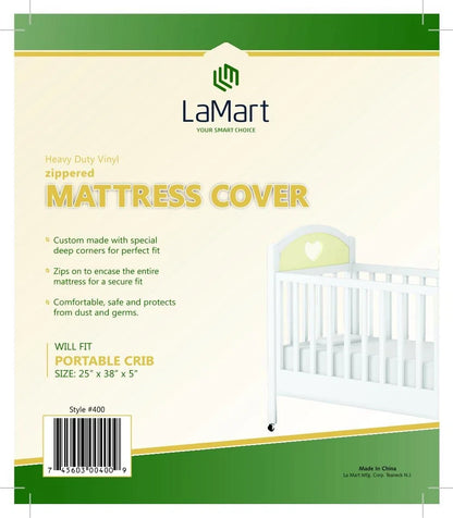 La Mart Portable Crib Vinyl Waterproof Mattress Cover