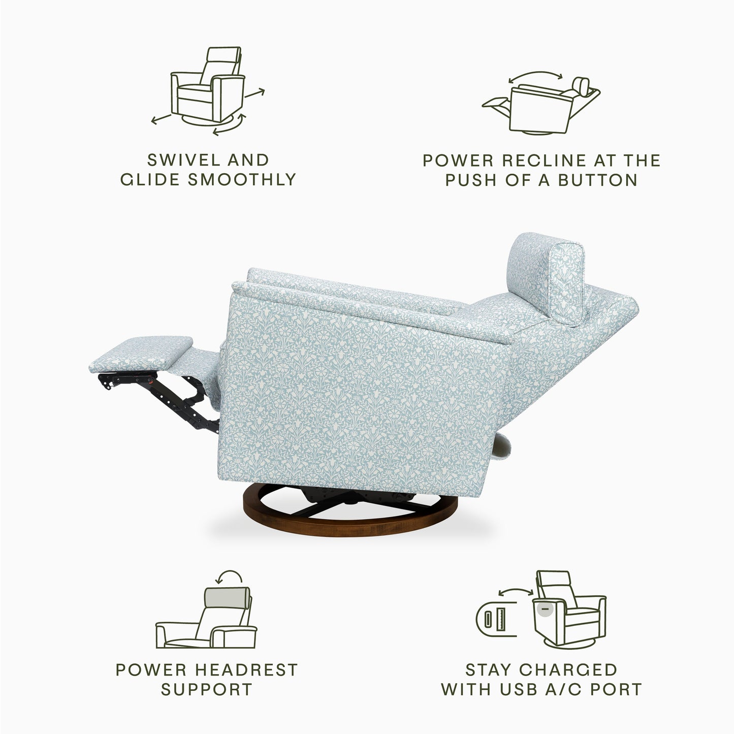 Morris & Co. x Namesake Willa Plus Power Glider Recliner w/ Power Headrest