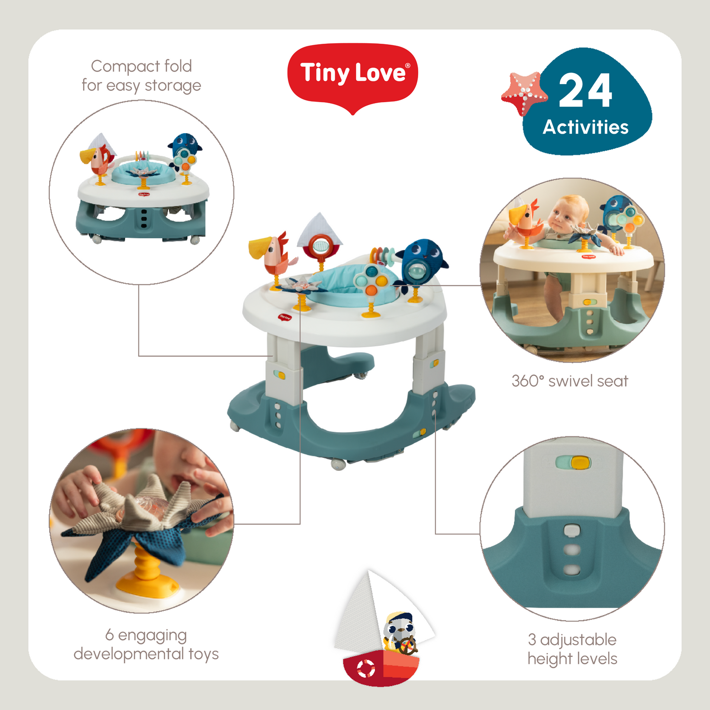 Tiny Love Tiny Mariner 4-in-1 Here I Grow Mobile Activity Center