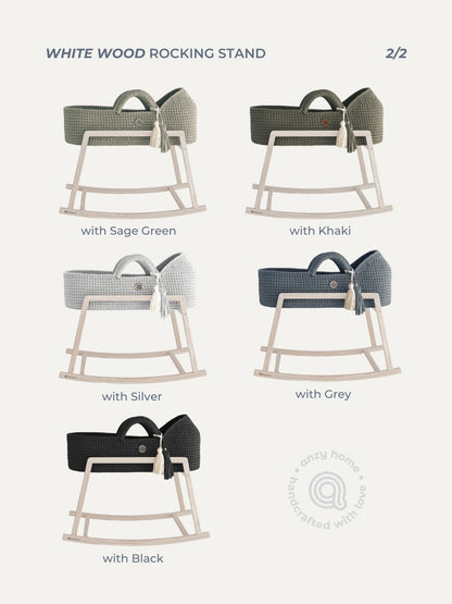 Anzy Home Rocking Stand for Baby Moses Basket