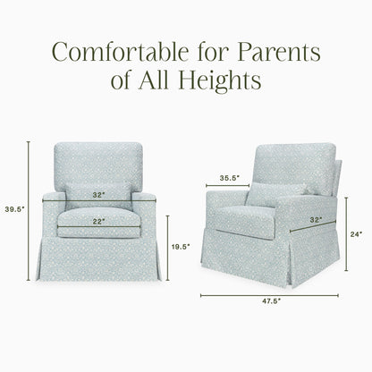 Morris & Co. x Namesake Crawford Pillowback Comfort Swivel Glider