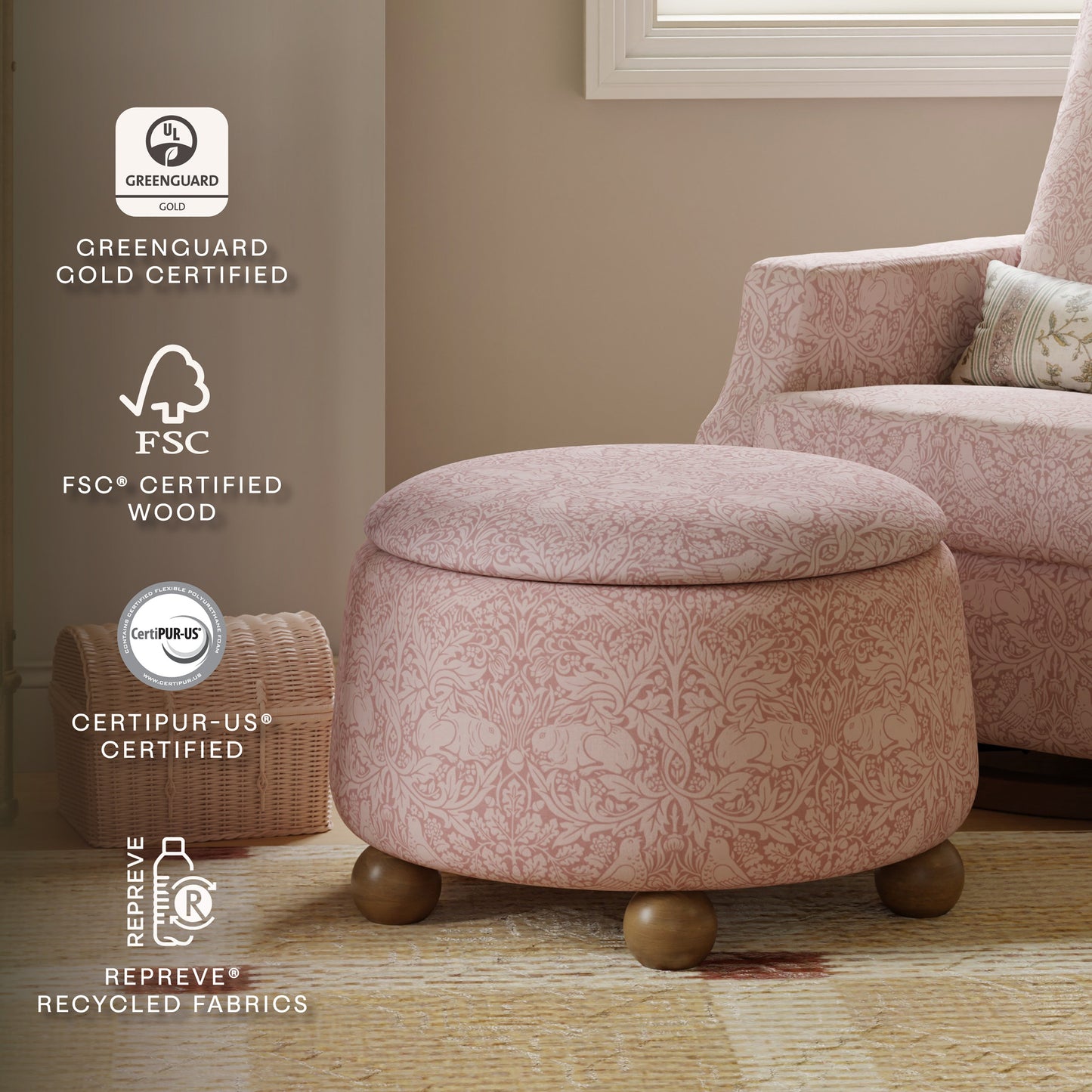 Morris & Co. x Namesake Tuffet Storage Ottoman