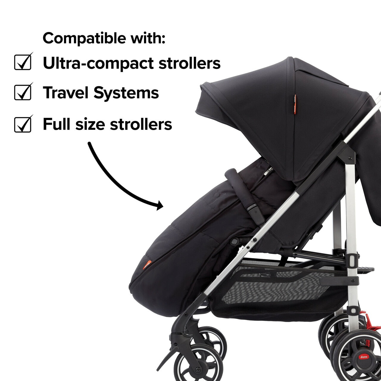travel stroller with footmuff Diono All Weather Stroller Footmuff – Swaddles Baby