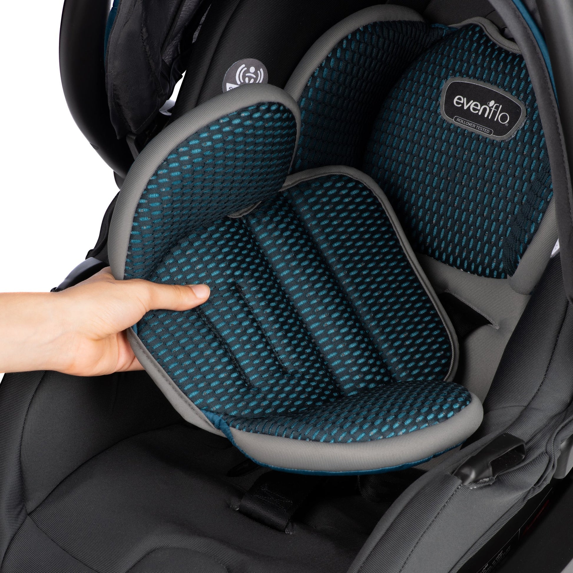 evenflo blue infant car seat Evenflo LiteMax DLX Infant Car Seat – Swaddles Baby