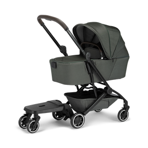 The Joolz Aer footboard from Mega babies, is super convenient and easily attaches to the stroller.
