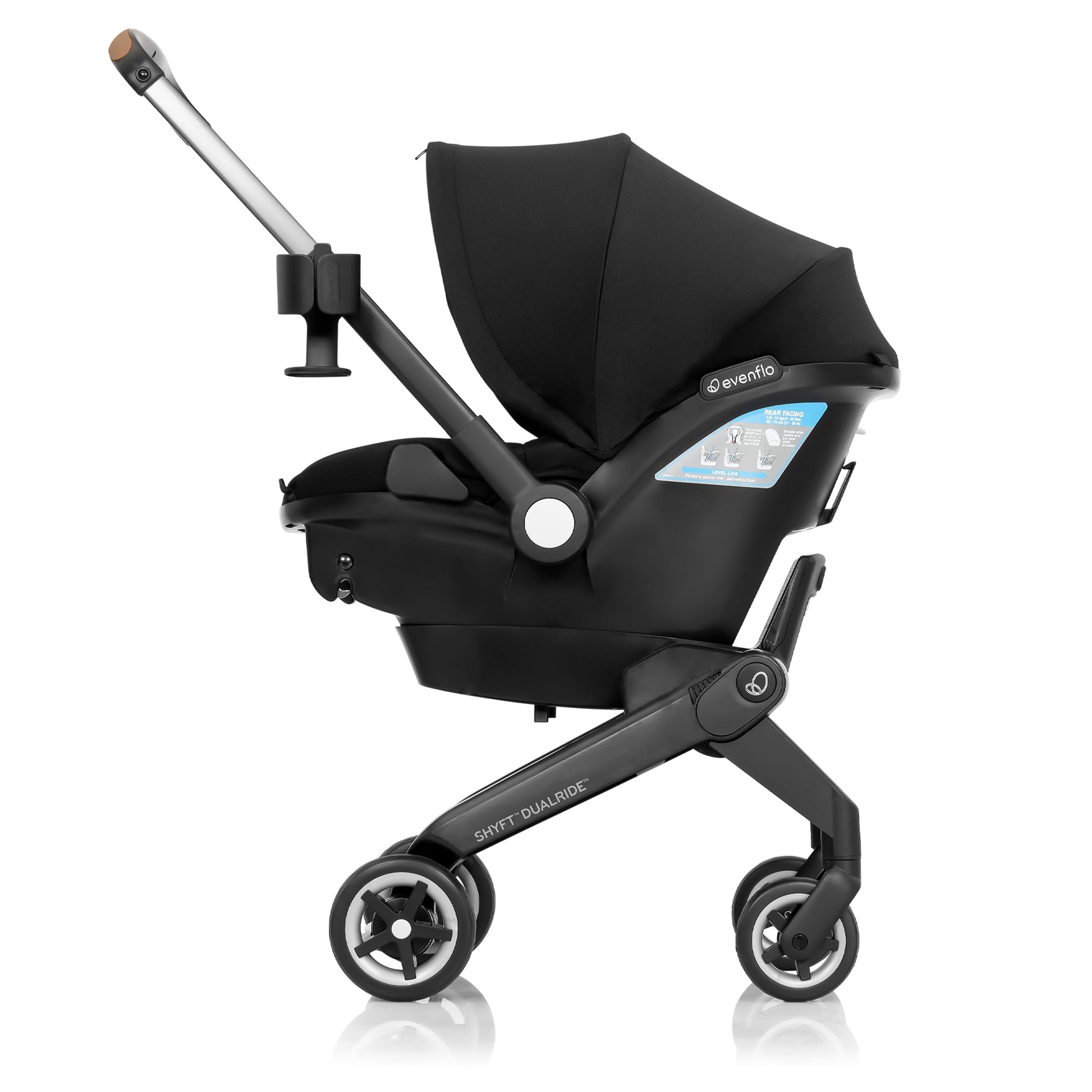 how to attach car seat to stroller evenflo Evenflo Shyft DualRide Infant Car Seat and Stroller Combo with Carryal – Swaddles Baby