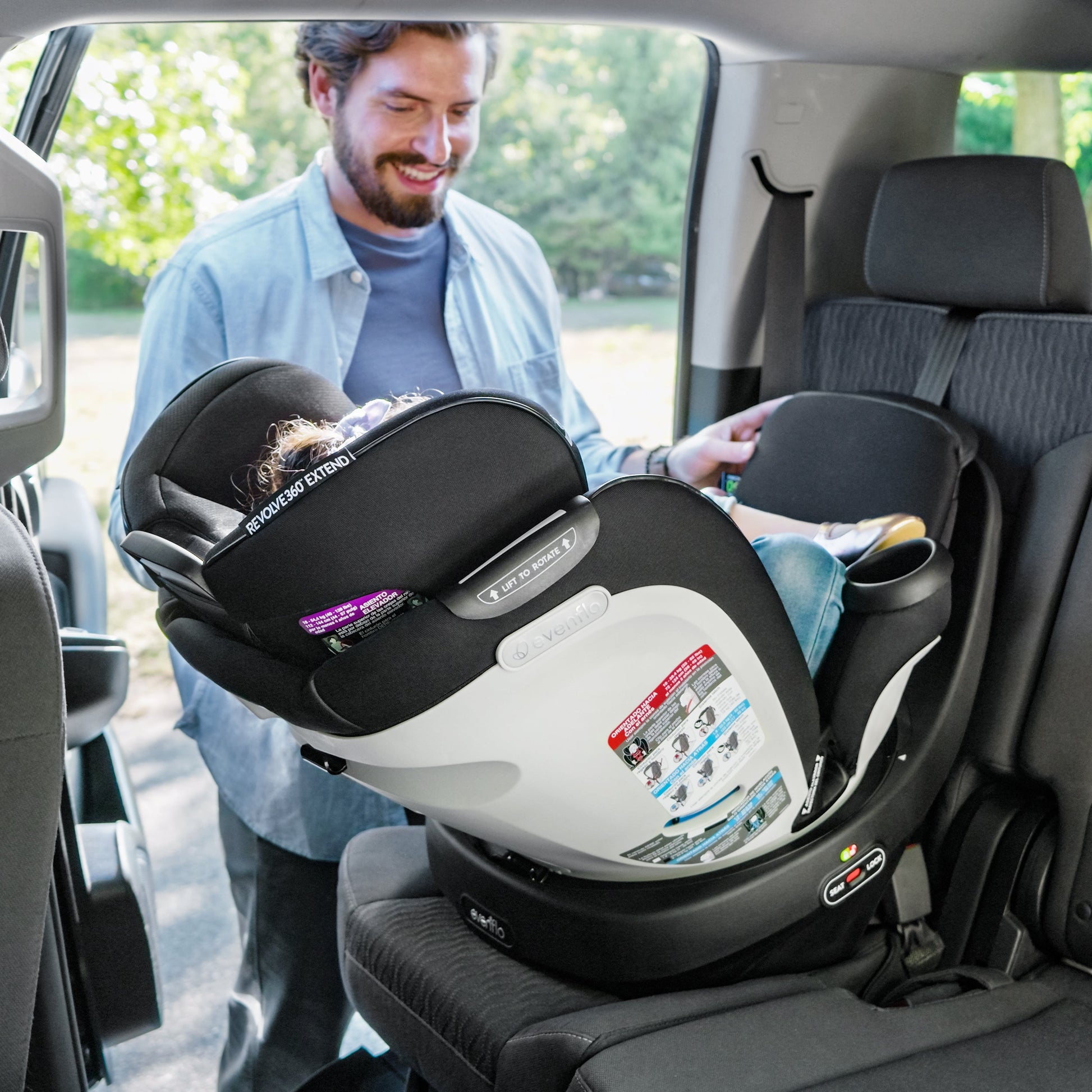 evenflo gold revolve360 rotating convertible car seat Evenflo Gold Revolve360 Extend All-in-One Rotational Car Seat with SensorSafe
