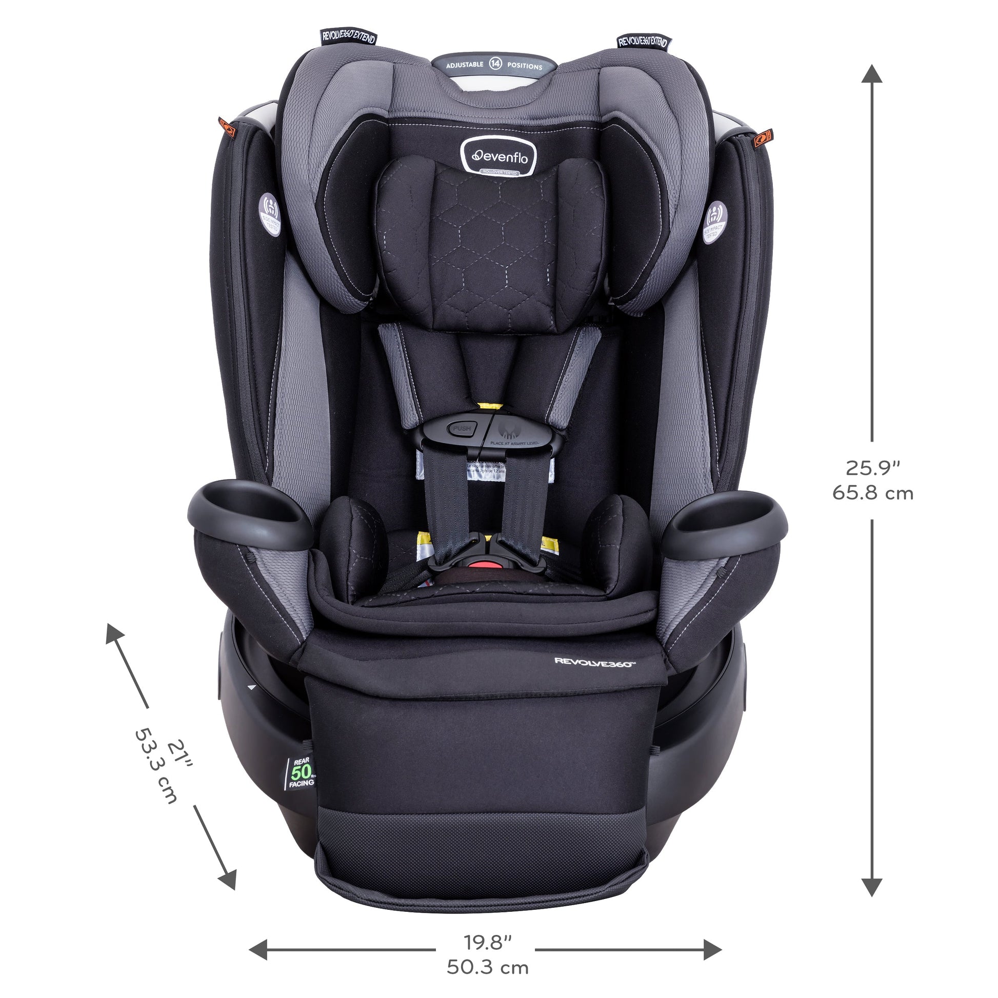 evenflo revolve 360 extend dimensions Evenflo Revolve 360 Extend All-in-One Rotational Car Seat with Quick Clean Cover