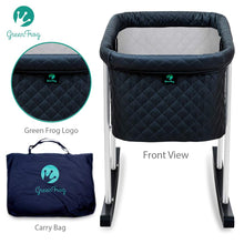 Load image into Gallery viewer, Complete with a crib travel bag, it’s easy to travel with Mega babies’ Green Frog bassinet.
