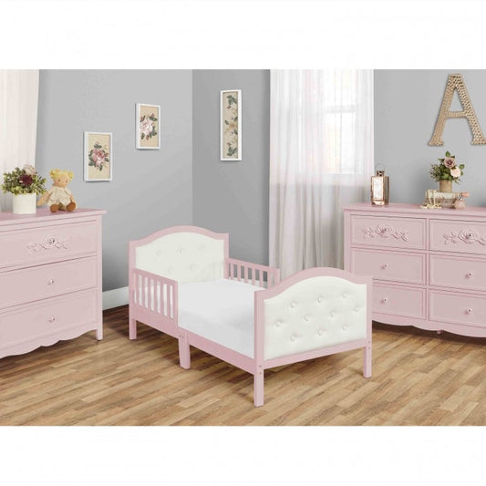 Dream On Me Zinnia Faux Leather Fabric Toddler Bed