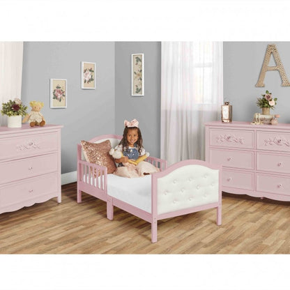 Dream On Me Zinnia Faux Leather Fabric Toddler Bed