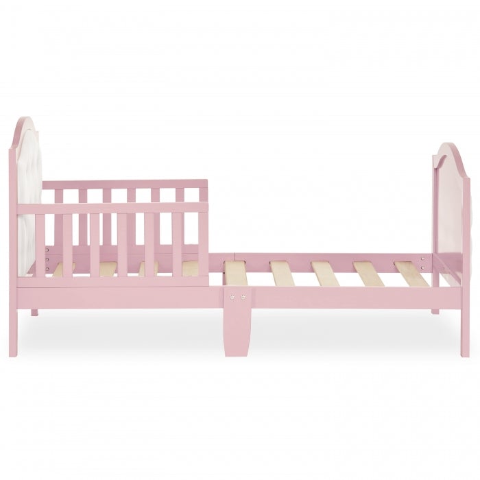 Dream On Me Zinnia Faux Leather Fabric Toddler Bed