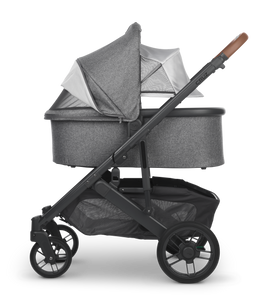 Mega babies' UPPAbaby CRUZ V2 stroller features a protective sun shield.