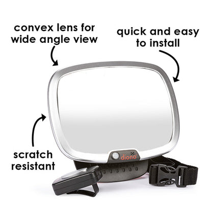 Diono Easy View Plus Car Mirror with LED Remote Light
