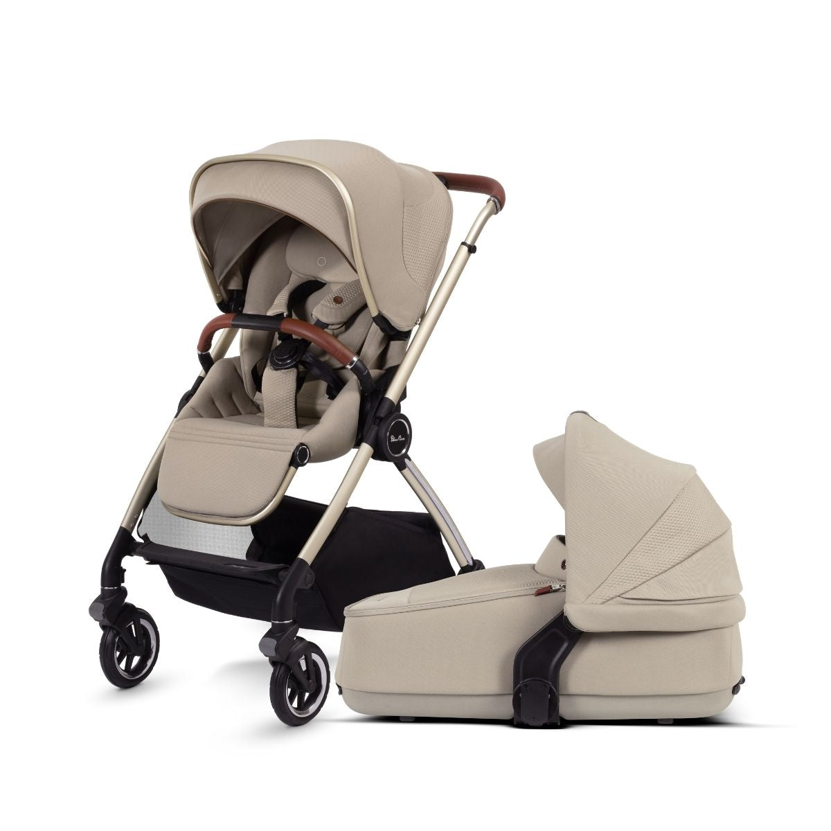 Baby stroller with bassinet outlet