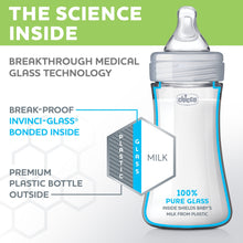 Load image into Gallery viewer, Chicco Duo 9oz. Hybrid Baby Bottle with Invinci-Glass Inside/Plastic Outside 2-Pack
