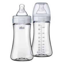 Load image into Gallery viewer, Chicco Duo 9oz. Hybrid Baby Bottle with Invinci-Glass Inside/Plastic Outside 2-Pack

