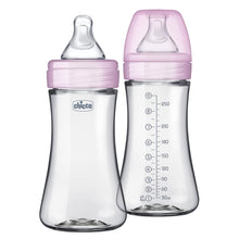 Load image into Gallery viewer, Chicco Duo 9oz. Hybrid Baby Bottle with Invinci-Glass Inside/Plastic Outside 2-Pack
