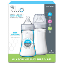 Load image into Gallery viewer, Chicco Duo 9oz. Hybrid Baby Bottle with Invinci-Glass Inside/Plastic Outside 2-Pack
