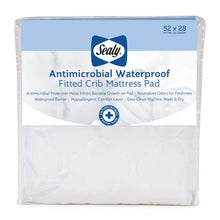 Load image into Gallery viewer, Sealy Antimicrobial Waterproof Toddler and Crib Mattress Pad
